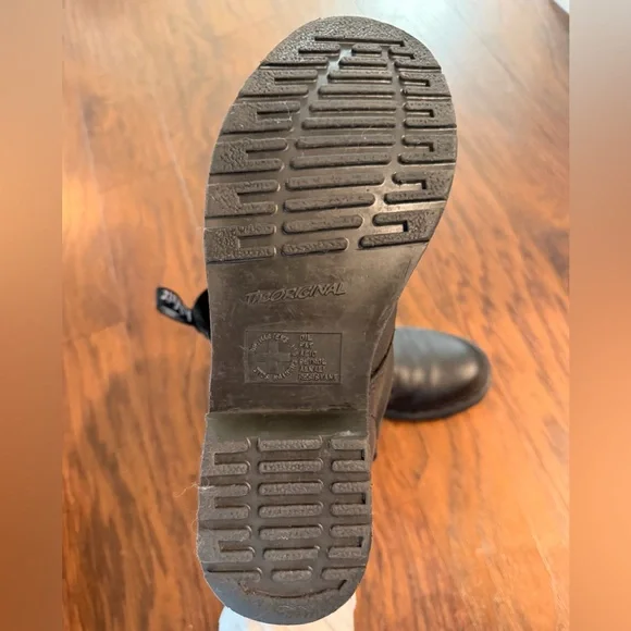 Dr. Marten Black Leather Lace-Up Boots - Picture 7 of 9